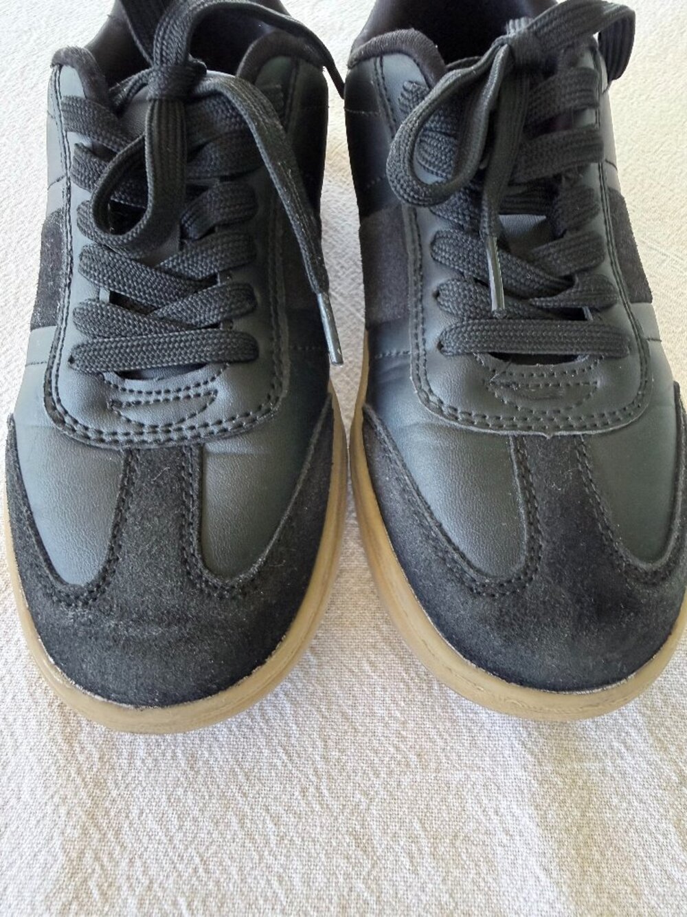 Gef France Kids Black Casual Sneakers Gum Sole US 2.5/EU 34 Youth Lace-Up Shoes - Picture 11 of 12